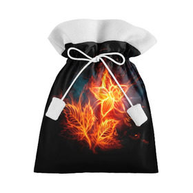 Подарочный 3D мешок с принтом Огненный цветок в Санкт-Петербурге, 100% полиэстер | Размер: 29*39 см | Тематика изображения на принте: звезда | искры | огненный цветок | огонь | пламя | пожар