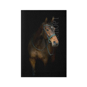 Обложка для паспорта матовая кожа с принтом Породистый жеребец в Санкт-Петербурге, натуральная матовая кожа | размер 19,3 х 13,7 см; прозрачные пластиковые крепления | жеребец | животные | конь | лошадка | лошадь | погоня | седло | скакун | скачки | узда