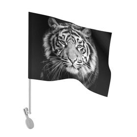 Флаг для автомобиля с принтом Красавец тигр в Санкт-Петербурге, 100% полиэстер | Размер: 30*21 см | джунгли | дикая кошка | животные | зверь | король | кровь | мясо | опасность | охотник | тигр | хищник | царь | цирк