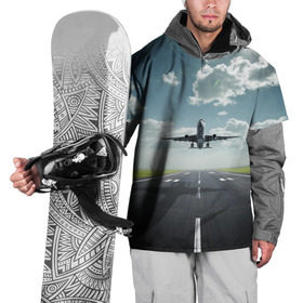 Накидка на куртку 3D с принтом Самолет в Санкт-Петербурге, 100% полиэстер |  | взлет | небо | природа