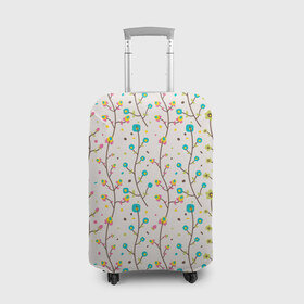 Чехол для чемодана 3D с принтом Цветочные лианы в Санкт-Петербурге, 86% полиэфир, 14% спандекс | двустороннее нанесение принта, прорези для ручек и колес | весна | лианы | цвета | цветы