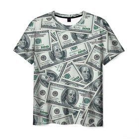 Мужская футболка 3D с принтом Банкноты в Санкт-Петербурге, 100% полиэфир | прямой крой, круглый вырез горловины, длина до линии бедер | dollars | swag | бабло | банкноты | деньги | доллары | кеш | сваг | свег | свэг