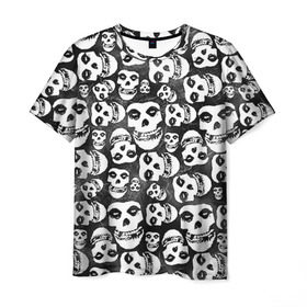 Мужская футболка 3D с принтом Misfits в Санкт-Петербурге, 100% полиэфир | прямой крой, круглый вырез горловины, длина до линии бедер | misfits | skull | swag | группа | рок | сваг | свег | свэг | череп