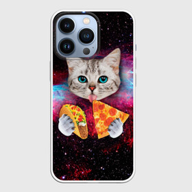 Чехол для iPhone 13 Pro с принтом Кот с едой в Санкт-Петербурге,  |  | art | cat | pizza | space | еда | космос | кот | кот в космосе | кот с едой | котенок | котик | пицца