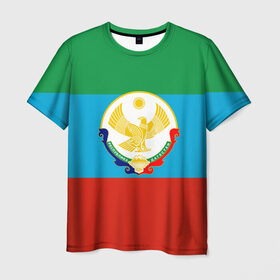 Мужская футболка 3D с принтом Дагестан в Санкт-Петербурге, 100% полиэфир | прямой крой, круглый вырез горловины, длина до линии бедер | 05 | аварец | аварка | дагестанец | дагестанка | дагистан | кавказ