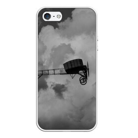 Чехол силиконовый для Телефон Apple iPhone 5/5S с принтом Самолет в Санкт-Петербурге, Силикон | Область печати: задняя сторона чехла, без боковых панелей | Тематика изображения на принте: высота | история | ретро | самолет | черная белая