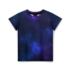 Детская футболка 3D с принтом Звёздное небо в Санкт-Петербурге, 100% гипоаллергенный полиэфир | прямой крой, круглый вырез горловины, длина до линии бедер, чуть спущенное плечо, ткань немного тянется | вселенная | галактика | звёзды | камета | космос | метеориты | метеоры | небо | ночь | солнечная система