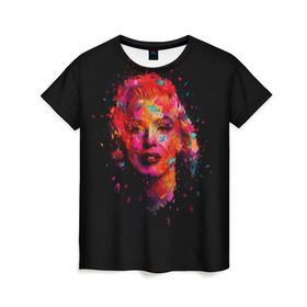 Женская футболка 3D с принтом Marilyn Monroe Art в Санкт-Петербурге, 100% полиэфир ( синтетическое хлопкоподобное полотно) | прямой крой, круглый вырез горловины, длина до линии бедер | art | marilyn monroe | живопись | искусство | мэрилин монро