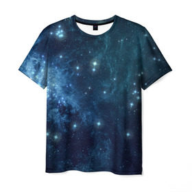 Мужская футболка 3D с принтом Слияние галактик в Санкт-Петербурге, 100% полиэфир | прямой крой, круглый вырез горловины, длина до линии бедер | вселенная | галактика | звёзды | комета | космос | метеориты | метеоры | созвездия