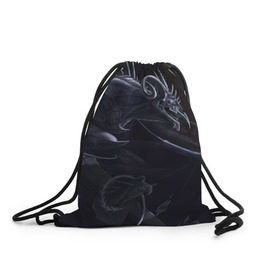 Рюкзак-мешок 3D с принтом Горгулья в Санкт-Петербурге, 100% полиэстер | плотность ткани — 200 г/м2, размер — 35 х 45 см; лямки — толстые шнурки, застежка на шнуровке, без карманов и подкладки | горгулья | демон | дьявол | тьма | черная