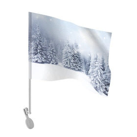 Флаг для автомобиля с принтом Зимняя пора в Санкт-Петербурге, 100% полиэстер | Размер: 30*21 см | Тематика изображения на принте: вьюга | горы | зима | лес | метель | мороз | пейзаж | пурга | снег | снегопад | сосулька | стужа | сугроб | холод