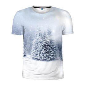 Мужская футболка 3D спортивная с принтом Зимняя пора в Санкт-Петербурге, 100% полиэстер с улучшенными характеристиками | приталенный силуэт, круглая горловина, широкие плечи, сужается к линии бедра | вьюга | горы | зима | лес | метель | мороз | пейзаж | пурга | снег | снегопад | сосулька | стужа | сугроб | холод