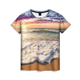 Женская футболка 3D с принтом Красочный закат в Санкт-Петербурге, 100% полиэфир ( синтетическое хлопкоподобное полотно) | прямой крой, круглый вырез горловины, длина до линии бедер | sunrise | sunset | touchdown | волны | восход солнца | закат | красота | лето | море | небо | облака | океан | отдых | отпуск | пена | песок | прилив | природа | путешествие | рассвет | солнце | туризм