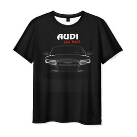 Мужская футболка 3D с принтом AUDI the best в Санкт-Петербурге, 100% полиэфир | прямой крой, круглый вырез горловины, длина до линии бедер | Тематика изображения на принте: audi | авто | автомобиль | ауди