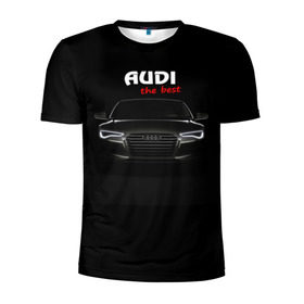 Мужская футболка 3D спортивная с принтом AUDI the best в Санкт-Петербурге, 100% полиэстер с улучшенными характеристиками | приталенный силуэт, круглая горловина, широкие плечи, сужается к линии бедра | Тематика изображения на принте: audi | авто | автомобиль | ауди