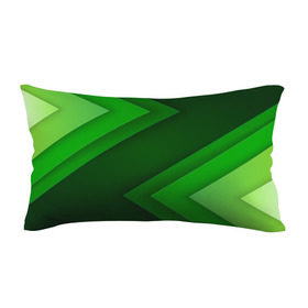 Подушка 3D антистресс с принтом Зелёные стрелы в Санкт-Петербурге, наволочка — 100% полиэстер, наполнитель — вспененный полистирол | состоит из подушки и наволочки на молнии | геометрия | зеленый | полосы