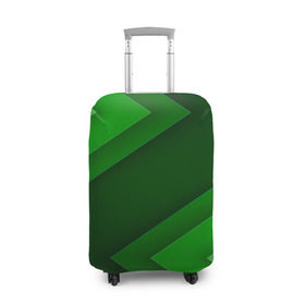 Чехол для чемодана 3D с принтом Зелёные стрелы в Санкт-Петербурге, 86% полиэфир, 14% спандекс | двустороннее нанесение принта, прорези для ручек и колес | геометрия | зеленый | полосы