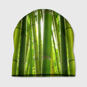 Шапка 3D с принтом Бамбук в Санкт-Петербурге, 100% полиэстер | универсальный размер, печать по всей поверхности изделия | бамбук | зеленая | растения