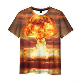 Мужская футболка 3D с принтом Атомный взрыв в Санкт-Петербурге, 100% полиэфир | прямой крой, круглый вырез горловины, длина до линии бедер | агрессия | атомный взрыв | водородная бомба | вспышка | гриб | огонь | пламя | ударная волна | уничтожение | урон | ядерный удар