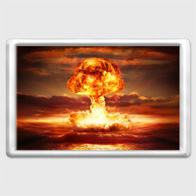 Магнит 45*70 с принтом Атомный взрыв в Санкт-Петербурге, Пластик | Размер: 78*52 мм; Размер печати: 70*45 | агрессия | атомный взрыв | водородная бомба | вспышка | гриб | огонь | пламя | ударная волна | уничтожение | урон | ядерный удар