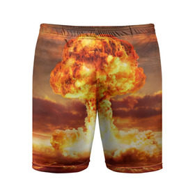 Мужские шорты 3D спортивные с принтом Атомный взрыв в Санкт-Петербурге,  |  | агрессия | атомный взрыв | водородная бомба | вспышка | гриб | огонь | пламя | ударная волна | уничтожение | урон | ядерный удар