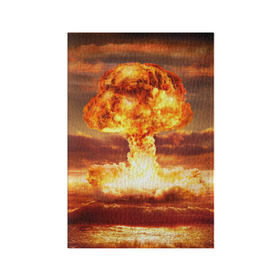 Обложка для паспорта матовая кожа с принтом Атомный взрыв в Санкт-Петербурге, натуральная матовая кожа | размер 19,3 х 13,7 см; прозрачные пластиковые крепления | агрессия | атомный взрыв | водородная бомба | вспышка | гриб | огонь | пламя | ударная волна | уничтожение | урон | ядерный удар