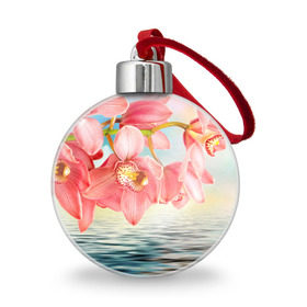 Ёлочный шар с принтом Цветы над водой в Санкт-Петербурге, Пластик | Диаметр: 77 мм | букет | вода | душистый аромат | озеро | приятный запах | пруд | растение | цветок | цветы