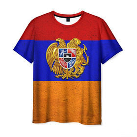 Мужская футболка 3D с принтом Армения в Санкт-Петербурге, 100% полиэфир | прямой крой, круглый вырез горловины, длина до линии бедер | армения | армянин | армянский | национальный | нация | флаг | флаги