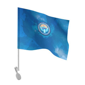 Флаг для автомобиля с принтом Киргизия герб в Санкт-Петербурге, 100% полиэстер | Размер: 30*21 см | герб | киргиз | киргизия | киргизский | кыргызстан | национальный | нация | флаг | флаги