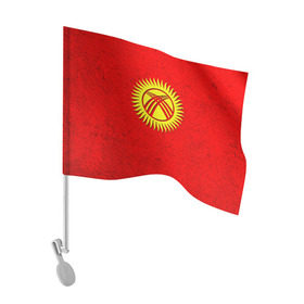 Флаг для автомобиля с принтом Киргизия в Санкт-Петербурге, 100% полиэстер | Размер: 30*21 см | киргиз | киргизия | киргизский | кыргызстан | национальный | нация | флаг | флаги