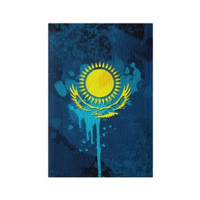 Обложка для паспорта матовая кожа с принтом Казахстан в Санкт-Петербурге, натуральная матовая кожа | размер 19,3 х 13,7 см; прозрачные пластиковые крепления | Тематика изображения на принте: казах | казахский | казахстан | национальный | нация | республика | рк | флаг | флаги