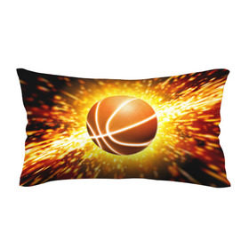 Подушка 3D антистресс с принтом Баскетбольный мяч в Санкт-Петербурге, наволочка — 100% полиэстер, наполнитель — вспененный полистирол | состоит из подушки и наволочки на молнии | взрыв | искры | огонь | пламя