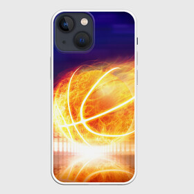 Чехол для iPhone 13 mini с принтом Огненный мяч в Санкт-Петербурге,  |  | streetball | баскетбол | взрыв | искры | любимая игра | моя жизнь | мяч | огонь | пламя | развлечение | страсть | тренировка | увлечение | хобби
