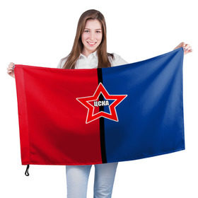 Флаг 3D с принтом ЦСКА в Санкт-Петербурге, 100% полиэстер | плотность ткани — 95 г/м2, размер — 67 х 109 см. Принт наносится с одной стороны | премьер лига | рфпл | футбол | цска