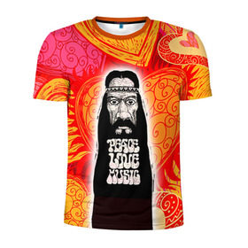 Мужская футболка 3D спортивная с принтом Хиппи 5 в Санкт-Петербурге, 100% полиэстер с улучшенными характеристиками | приталенный силуэт, круглая горловина, широкие плечи, сужается к линии бедра | Тематика изображения на принте: hippie | peace | пацифик | хиппи