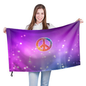 Флаг 3D с принтом Хиппи 8 в Санкт-Петербурге, 100% полиэстер | плотность ткани — 95 г/м2, размер — 67 х 109 см. Принт наносится с одной стороны | hippie | peace | пацифик | хиппи