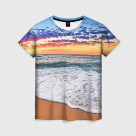Женская футболка 3D с принтом Красивый закат в Санкт-Петербурге, 100% полиэфир ( синтетическое хлопкоподобное полотно) | прямой крой, круглый вырез горловины, длина до линии бедер | sunrise | sunset | волна | жара | закат | зной | красота | лето | море | океан | отдых | пена | песок | пляж | прибой | прилив | природа | рассвет | солнце