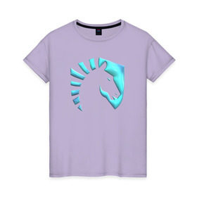 Женская футболка хлопок с принтом cs:go - Liquid team в Санкт-Петербурге, 100% хлопок | прямой крой, круглый вырез горловины, длина до линии бедер, слегка спущенное плечо | counter strike | cs | csgo | liquid