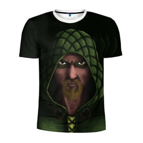 Мужская футболка 3D спортивная с принтом Зеленая Стрела в Санкт-Петербурге, 100% полиэстер с улучшенными характеристиками | приталенный силуэт, круглая горловина, широкие плечи, сужается к линии бедра | arrow | green | зеленая | стрела