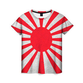 Женская футболка 3D с принтом Япония в Санкт-Петербурге, 100% полиэфир ( синтетическое хлопкоподобное полотно) | прямой крой, круглый вырез горловины, длина до линии бедер | country | japan | государство | страна | флаг | флаги | япония