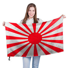 Флаг 3D с принтом Япония в Санкт-Петербурге, 100% полиэстер | плотность ткани — 95 г/м2, размер — 67 х 109 см. Принт наносится с одной стороны | country | japan | государство | страна | флаг | флаги | япония