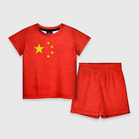 Детский костюм с шортами 3D с принтом Китай в Санкт-Петербурге,  |  | china | country | государство | китай | кнр | страна | флаг | флаги