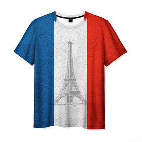 Мужская футболка 3D с принтом Франция в Санкт-Петербурге, 100% полиэфир | прямой крой, круглый вырез горловины, длина до линии бедер | country | france | государство | страна | флаг | флаги | франция