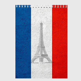 Скетчбук с принтом Франция в Санкт-Петербурге, 100% бумага
 | 48 листов, плотность листов — 100 г/м2, плотность картонной обложки — 250 г/м2. Листы скреплены сверху удобной пружинной спиралью | country | france | государство | страна | флаг | флаги | франция