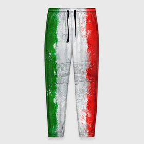 Мужские брюки 3D с принтом Италия в Санкт-Петербурге, 100% полиэстер | манжеты по низу, эластичный пояс регулируется шнурком, по бокам два кармана без застежек, внутренняя часть кармана из мелкой сетки | country | italy | государство | италия | страна | флаг | флаги
