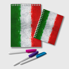 Блокнот с принтом Италия в Санкт-Петербурге, 100% бумага | 48 листов, плотность листов — 60 г/м2, плотность картонной обложки — 250 г/м2. Листы скреплены удобной пружинной спиралью. Цвет линий — светло-серый
 | country | italy | государство | италия | страна | флаг | флаги