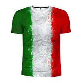 Мужская футболка 3D спортивная с принтом Италия в Санкт-Петербурге, 100% полиэстер с улучшенными характеристиками | приталенный силуэт, круглая горловина, широкие плечи, сужается к линии бедра | country | italy | государство | италия | страна | флаг | флаги