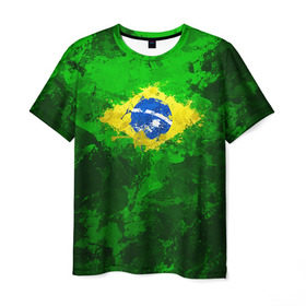 Мужская футболка 3D с принтом Бразилия в Санкт-Петербурге, 100% полиэфир | прямой крой, круглый вырез горловины, длина до линии бедер | brazil | country | бразилия | государство | страна | флаг | флаги