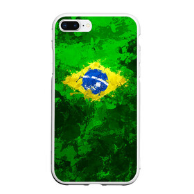 Чехол для iPhone 7Plus/8 Plus матовый с принтом Бразилия в Санкт-Петербурге, Силикон | Область печати: задняя сторона чехла, без боковых панелей | brazil | country | бразилия | государство | страна | флаг | флаги