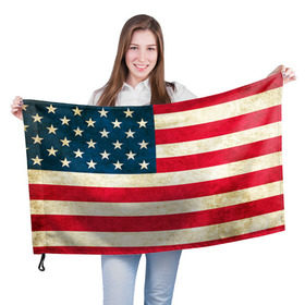 Флаг 3D с принтом США в Санкт-Петербурге, 100% полиэстер | плотность ткани — 95 г/м2, размер — 67 х 109 см. Принт наносится с одной стороны | country | usa | америка | государство | соединённые штаты америки | страна | флаг | флаги | штаты